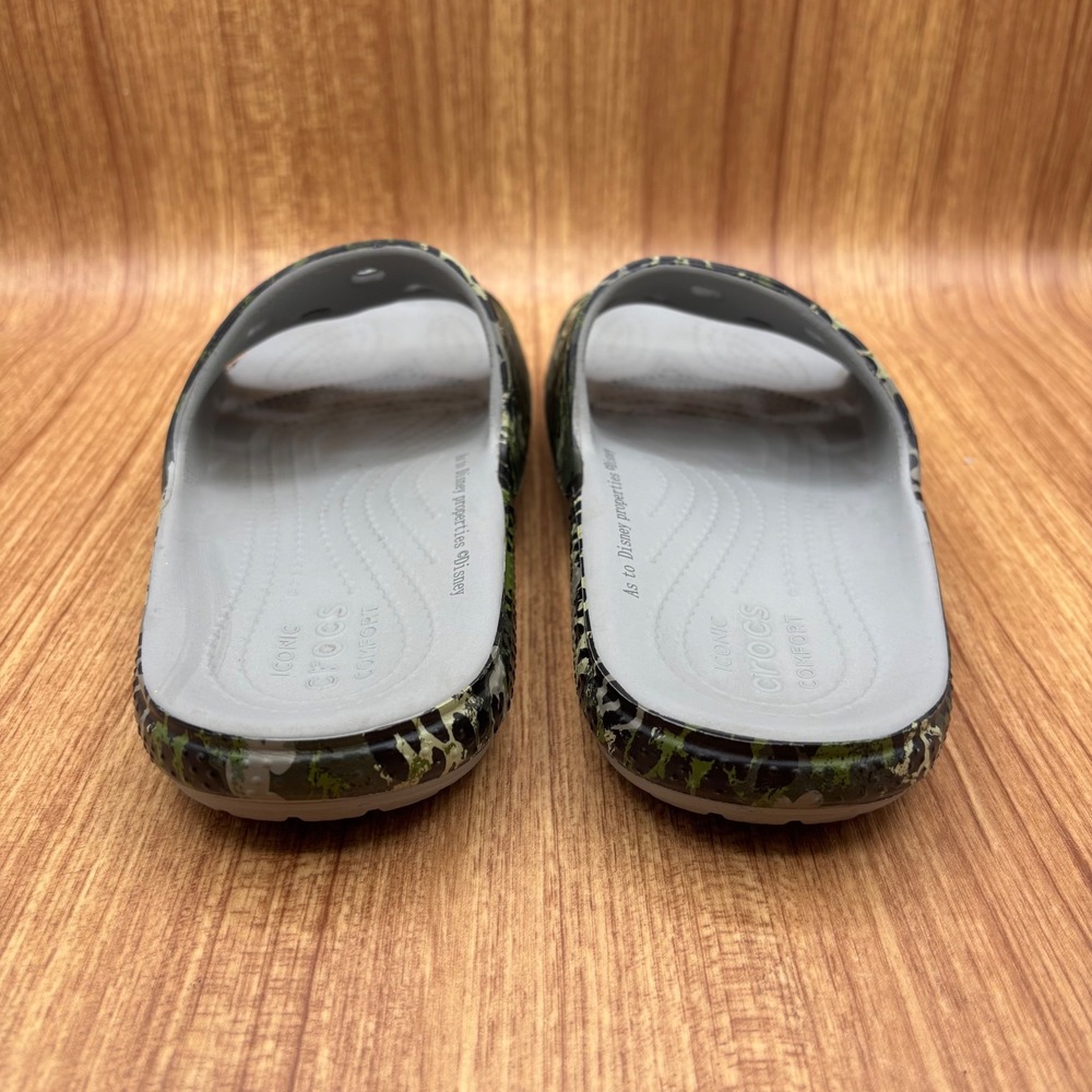 Crocs Disney Mickey Mouse Slide Sandals Womens 6 Mens 4 Green Animal Print Camo - Picture 4 of 7